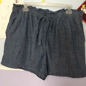 Paper bag waist shorts